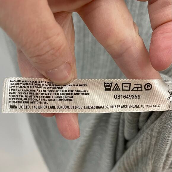 Anthropologie Daily Practice Turtleneck Side Slit Dress Gray Maxi Mock Neck XL - Picture 8 of 10